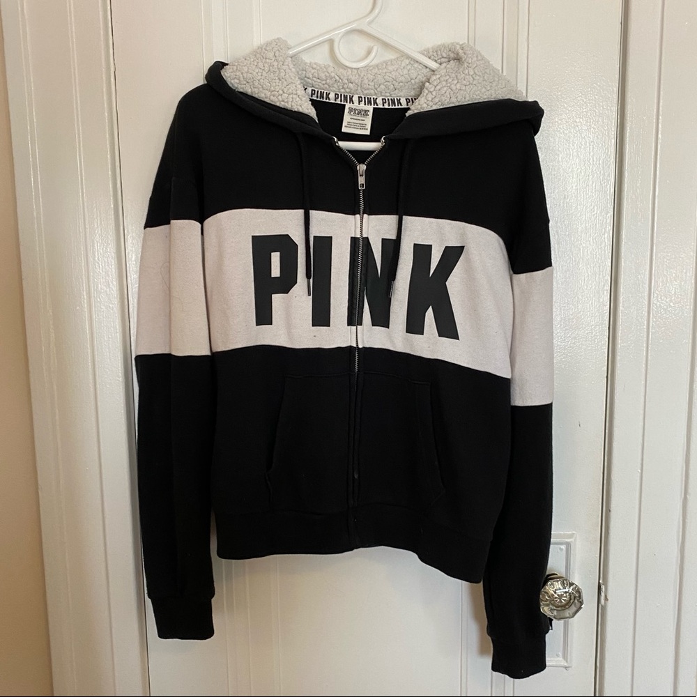 Pink Zip up hoodie w/ plush hood